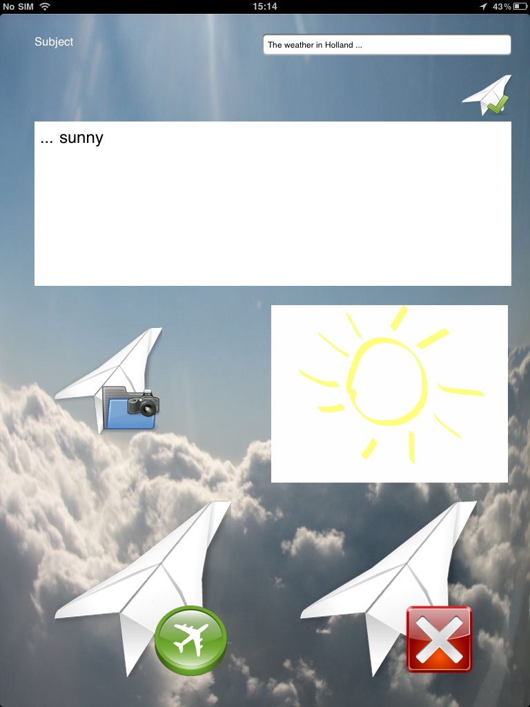 TAPP (Throw A Paper Plane) Plane message iPad