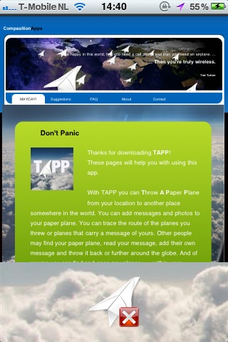 TAPP (Throw A Paper Plane) Help pages iPhone