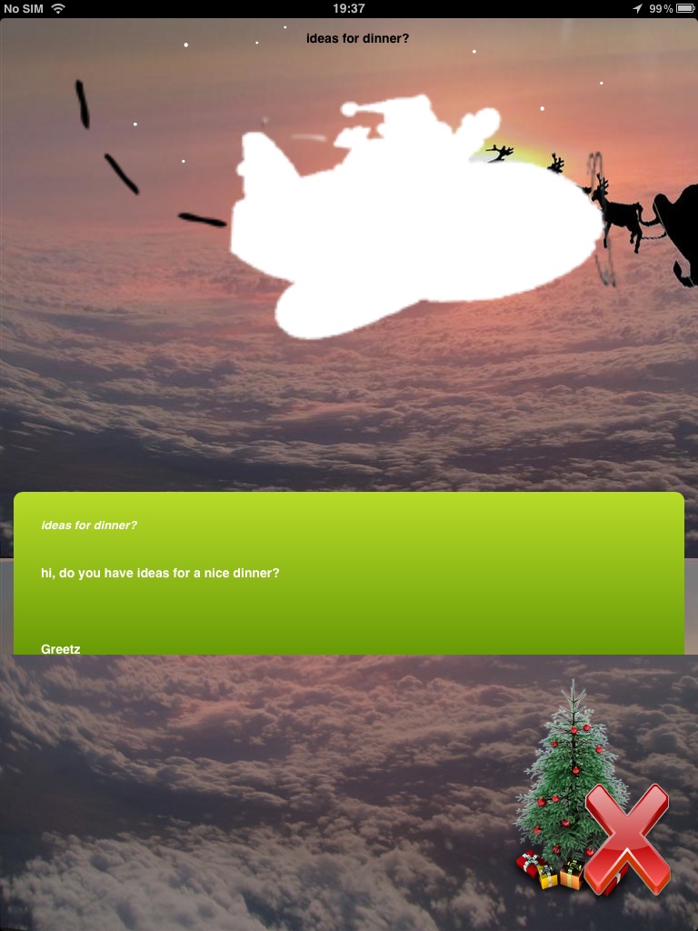 TAPP XE (Throw A X-Mas tree) Read message iPad